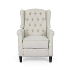 Beige fauteuil met verstelbare rugleuning en oorleuningen