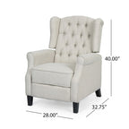 Beige fauteuil met verstelbare rugleuning en oorleuningen