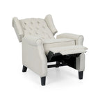 Beige fauteuil met verstelbare rugleuning en oorleuningen