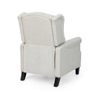 Beige fauteuil met verstelbare rugleuning en oorleuningen
