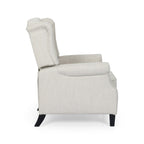 Beige fauteuil met verstelbare rugleuning en oorleuningen
