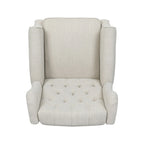 Beige fauteuil met verstelbare rugleuning en oorleuningen