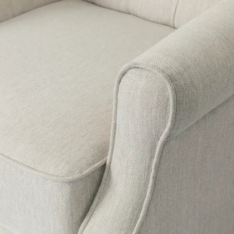 Beige fauteuil met verstelbare rugleuning en oorleuningen