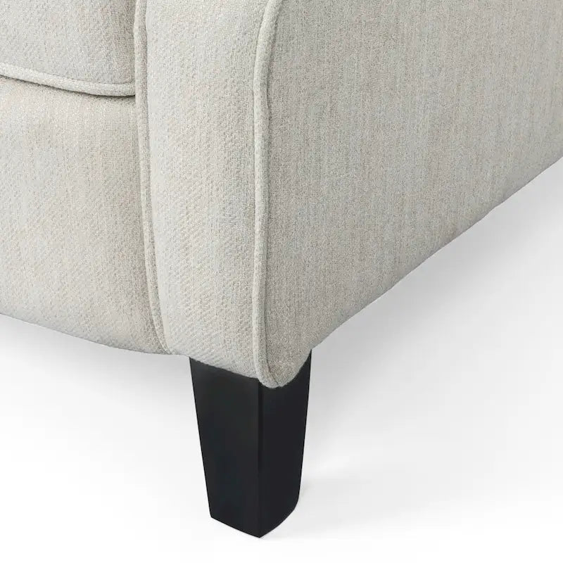 Beige fauteuil met verstelbare rugleuning en oorleuningen