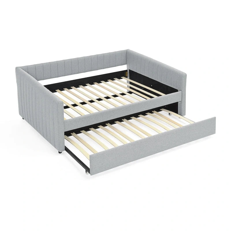 Graues Polster-Tagesbett mit Ausziehbett