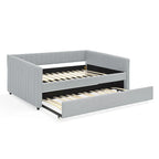 Graues Polster-Tagesbett mit Ausziehbett