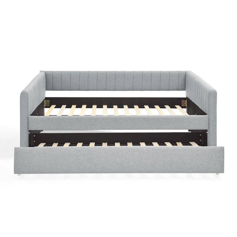 Graues Polster-Tagesbett mit Ausziehbett