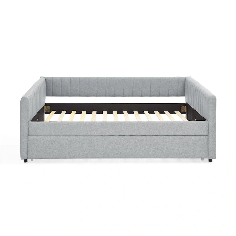 Graues Polster-Tagesbett mit Ausziehbett