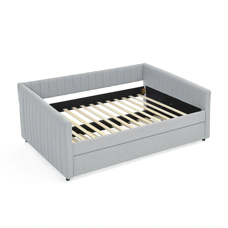 Graues Polster-Tagesbett mit Ausziehbett