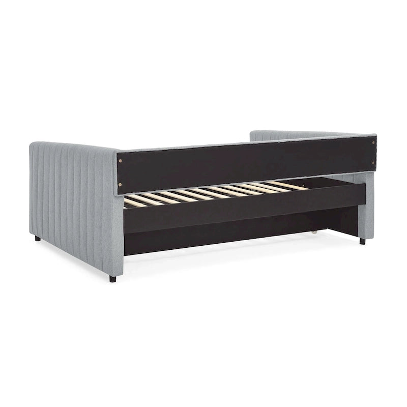 Graues Polster-Tagesbett mit Ausziehbett