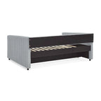 Graues Polster-Tagesbett mit Ausziehbett