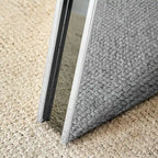Mesa de comedor de piedra sinterizada blanca con patas color plateado