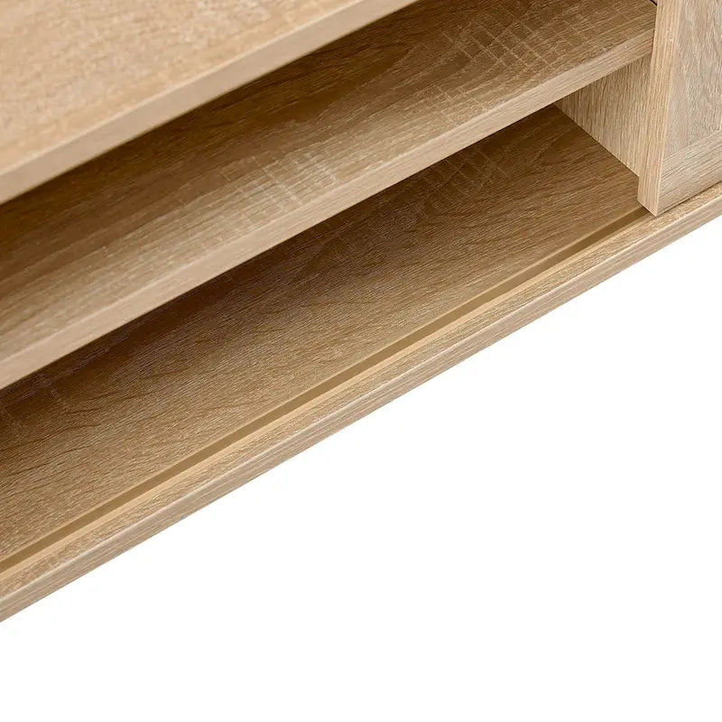 TV-Schrank mit Schiebetüren aus Rattan und verstellbarer Ablage