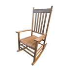 Brown Wooden High-Back Rocking Chair