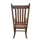 Brown Wooden High-Back Rocking Chair