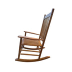 Brown Wooden High-Back Rocking Chair
