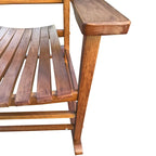 Brown Wooden High-Back Rocking Chair