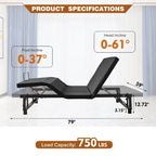 Base regolabile per letto queen size con telecomando wireless