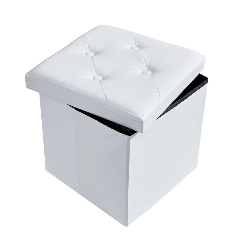 Pouf contenitore pieghevole con piano capitonné