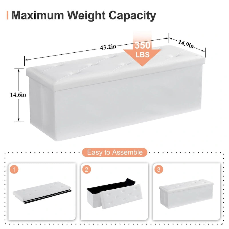 Pouf contenitore pieghevole con piano capitonné