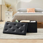 Pouf contenitore pieghevole con piano capitonné