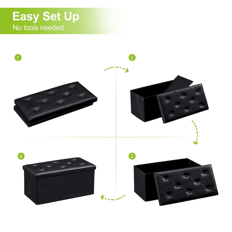 Pouf contenitore pieghevole con piano capitonné