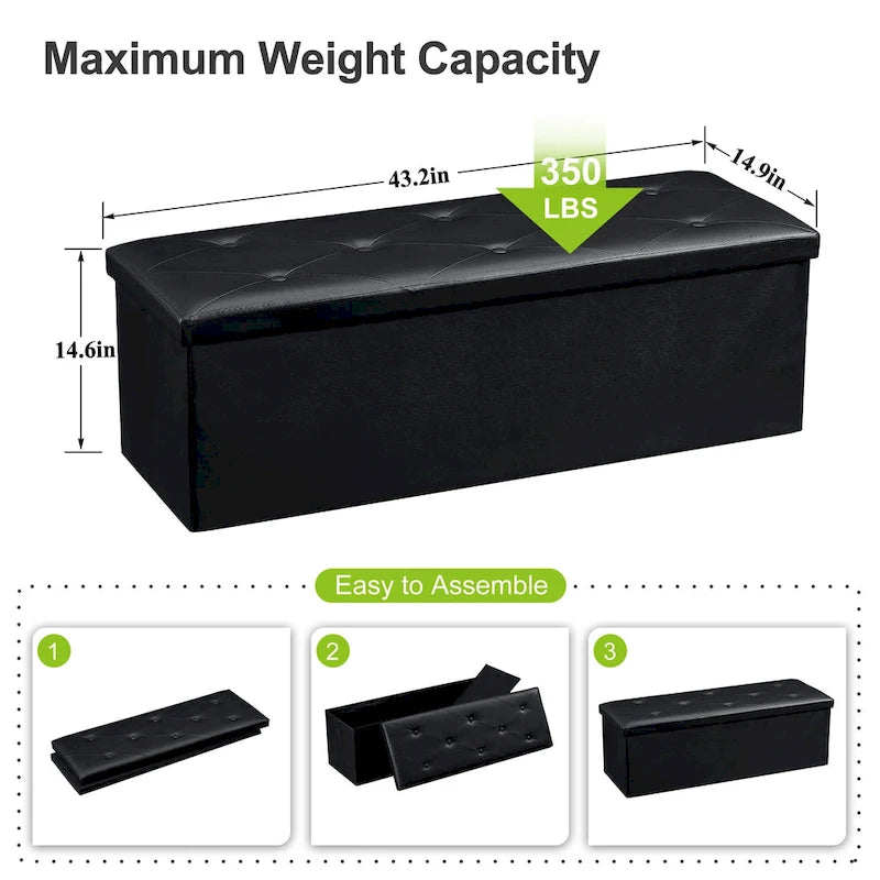 Pouf contenitore pieghevole con piano capitonné