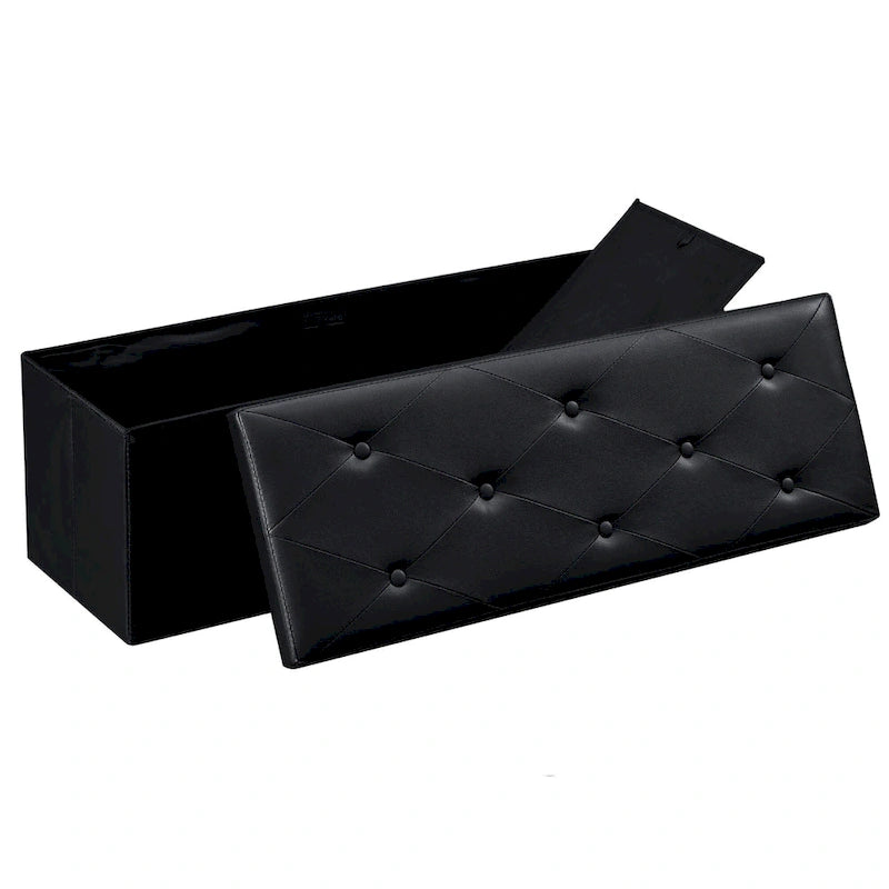 Pouf contenitore pieghevole con piano capitonné