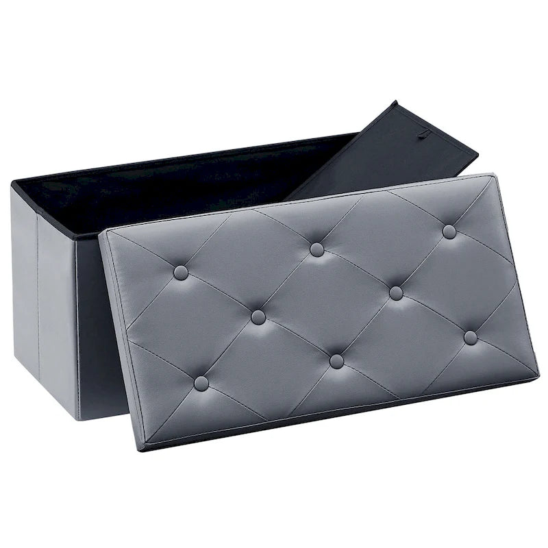 Pouf contenitore pieghevole con piano capitonné