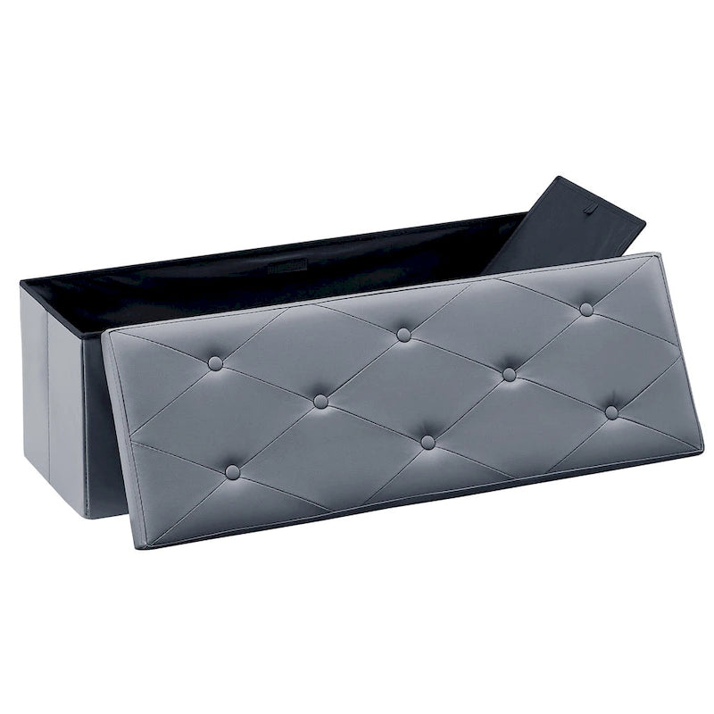 Pouf contenitore pieghevole con piano capitonné