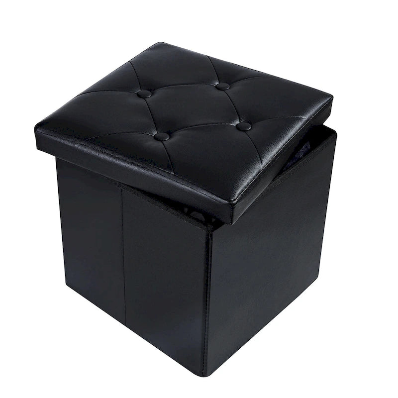 Pouf contenitore pieghevole con piano capitonné