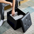 Pouf contenitore pieghevole con piano capitonné