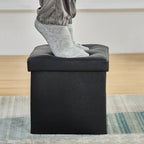 Pouf contenitore pieghevole con piano capitonné