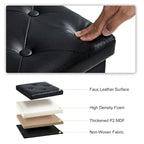 Pouf contenitore pieghevole con piano capitonné