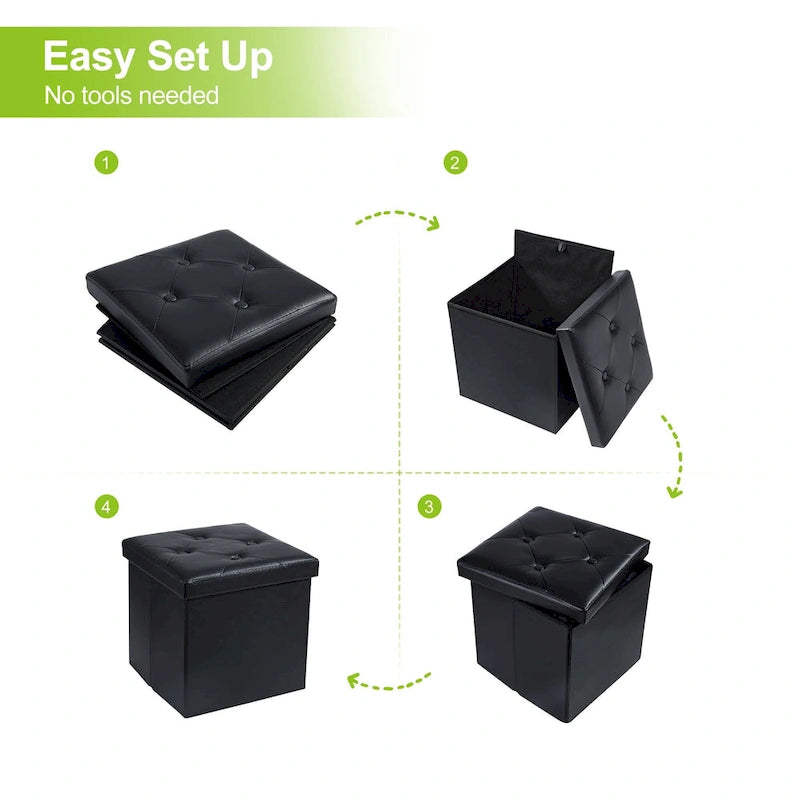 Pouf contenitore pieghevole con piano capitonné