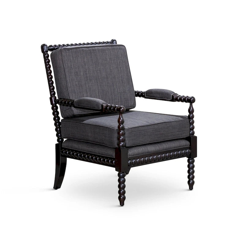 Fabric Armchair with Wood Frame