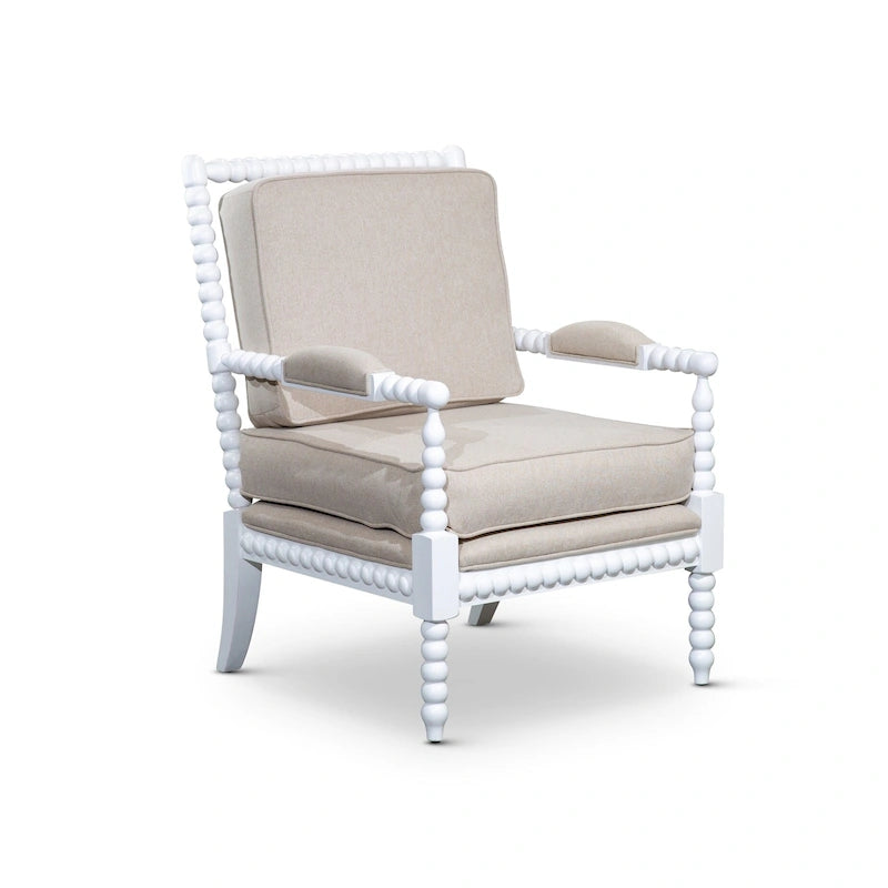 Fabric Armchair with Wood Frame