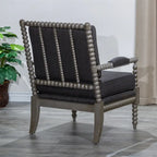 Poltrona in tessuto con struttura in legno