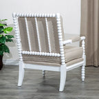 Poltrona in tessuto con struttura in legno