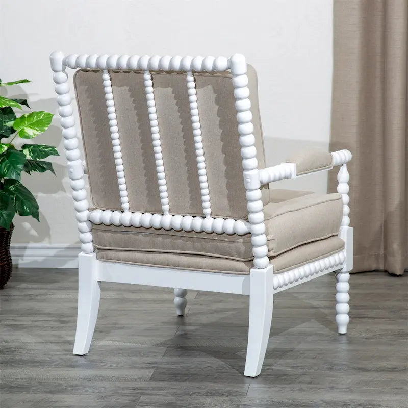 Poltrona in tessuto con struttura in legno