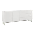 Credenza buffet con ante in vetro e tre cassetti