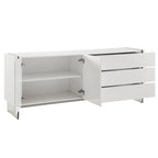Credenza buffet con ante in vetro e tre cassetti