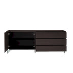 Credenza buffet con ante in vetro e tre cassetti