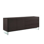 Credenza buffet con ante in vetro e tre cassetti