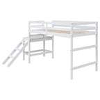 Letto soppalcato basso con piattaforma e scaletta