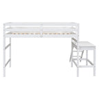Letto soppalcato basso con piattaforma e scaletta