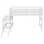 Letto soppalcato basso con piattaforma e scaletta