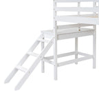 Letto soppalcato basso con piattaforma e scaletta