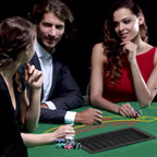 Folding Poker Table with Cup Holders and Chip Tray