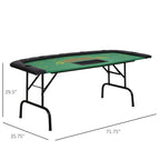 Folding Poker Table with Cup Holders and Chip Tray